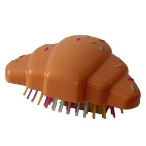 New Croissant-Shaped Hair Brush with Sprinkles - Fun & Unique Detangling Tool